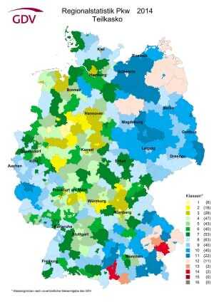 Teilkasko Regionalstatistik Pkw