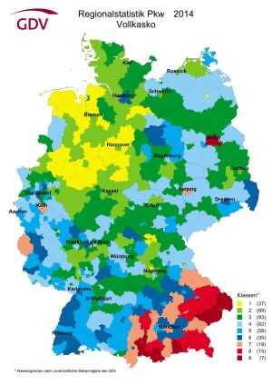 Vollkasko Regionalstatistik Pkw