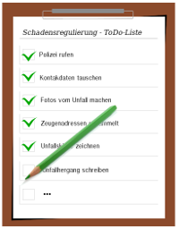 Todo-Liste zum Thema Schadensregulierung